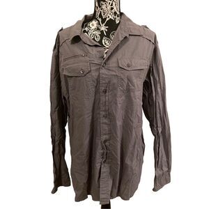 Buckle Black Long Sleeve Button Up Formal Casual